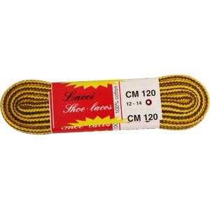 Lacci giallo-marrone, lunghezza 120 cm, per scarpe da lavoro.