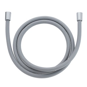 Tubo flessibile grigio t.b.t. con raccordi cromati.