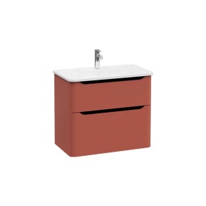 Mobile bagno base lavabo sospesa 2 cassetti Integra Round 80 cm matt terracotta
