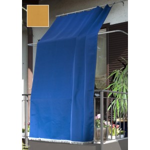 Tenda da sole laterale t.b.t. blu come schermo per la privacy su un balcone.