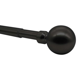 t.b.t. Bastone per tenda nero con terminale a sfera per tende.
