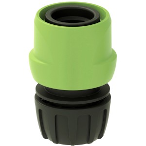 Connettore per irrigazione t.b.t. verde per tubi da giardino.