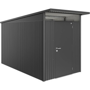 Casetta da giardino in metallo Biohort AvantGarde A4 grigio scuro con porta standard. Casette da giardino per esterni.