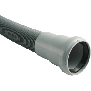 Tubo flessibile HT Marley grigio DN 50, 50 cm, tubo flessibile per acque reflue in PP ignifugo.