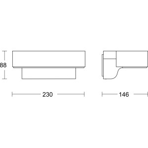 Schizzo della lampada da esterno a LED Steinel L 800 SC antracite con dimensioni.