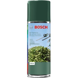 Bosch Spray di manutenzione per attrezzi da giardino, 250ml, per pulire e curare tosaerba e tagliasiepi.