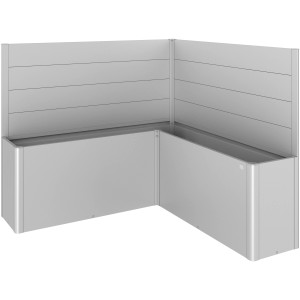 Biohort Paravento Belvedere a L, 2 pezzi, argento metallizzato, come accessorio per aiuole rialzate.