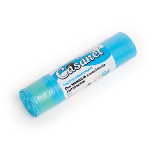 Rotolo di sacchi per pattumiere t.b.t. blu, profumati.