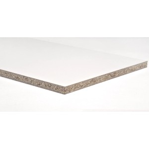 Pannello per pavimenti laminati bianco, dettaglio del bordo.