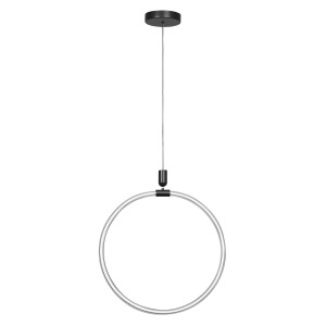 Moderna lampada a sospensione t.b.t. con paralume circolare. Elegante lampada a sospensione per interni.