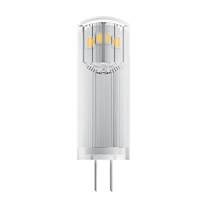 Lampadina LED G4 t.b.t., primo piano. Design compatto con attacco a pin.