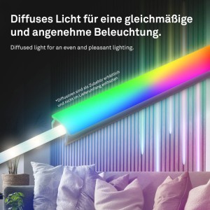 Briloner LED Strip Pimp your Panel: striscia LED RGB+W con telecomando, dimmerabile, 2.6m.