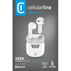 Cuffie in-ear bianche t.b.t. con custodia di ricarica di Cellularline.