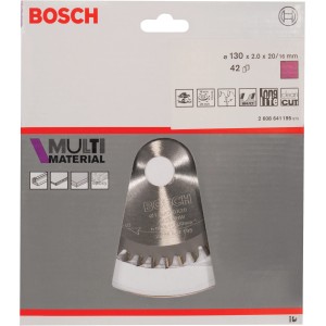 Lama per sega circolare Bosch Multi Material, Ø 130 mm, 42 denti per tagli precisi.