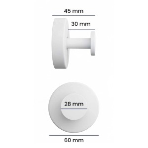 Gancio a ventosa metallo Ø 6 cm bianco opaco