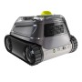 Robot per piscina a batteria Zodiac CBAT CNX-Li 5220 iQ, grigio, con cingoli e maniglia gialla.