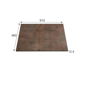 Piano lavabo t.b.t. con dimensioni (610x460x12,4 mm).