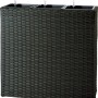 Fioriera t.b.t. marrone scuro effetto rattan con tre inserti e indicatori di livello.