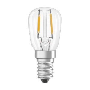 Lampadina LED E14 trasparente con effetto filamento per un'illuminazione d'atmosfera.