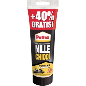 Pattex Mille Chiodi colla di montaggio in tubo, ideale per incollaggi rapidi e resistenti.