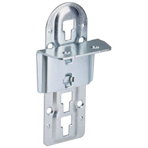 Set di 2 supporti per doghe Hettich in acciaio zincato, regolabili in altezza per accessori mobili.