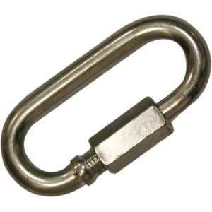 Moschettone t.b.t. in metallo con chiusura a vite.