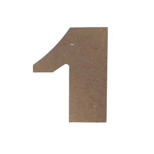 Numero uno (1) decorativo in legno per decorazioni murali personalizzate.