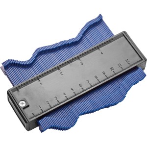 LUX Sagoma per contorni Classic 152 mm per trasferire forme, lamelle blu, supporto nero con scala.