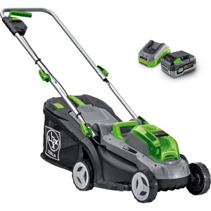 Set tosaerba a batteria LUX con batteria e caricabatterie, larghezza taglio 33cm.