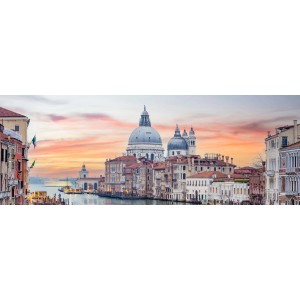 Decorazione murale: Vista panoramica di Venezia con il Canal Grande all'alba.