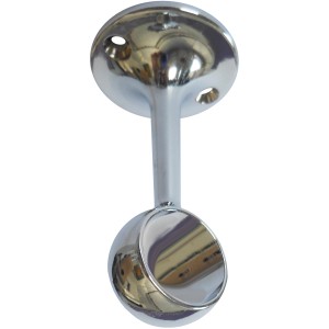 Supporto cromato t.b.t. per barra da cucina per montaggio a soffitto.