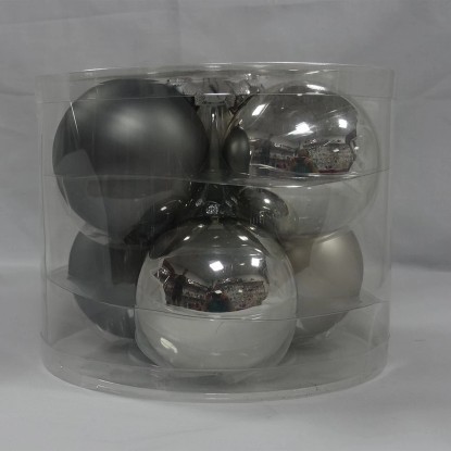 Set palline di Natale vetro silver Ø 8 cm 6 pz