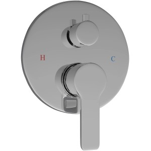 Set soffione doccia t.b.t. cromato con controllo temperatura e flusso.