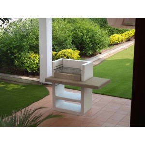 Barbecue in muratura Agadir griglia 67 cm 125x64x110 cm grigio cemento