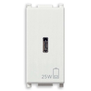 Presa di ricarica USB-C bianca t.b.t., 25W, per serie di interruttori.