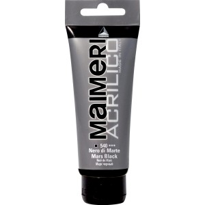 Tubo di colore acrilico Maimeri Acrilico, tonalità Nero di Marte.
