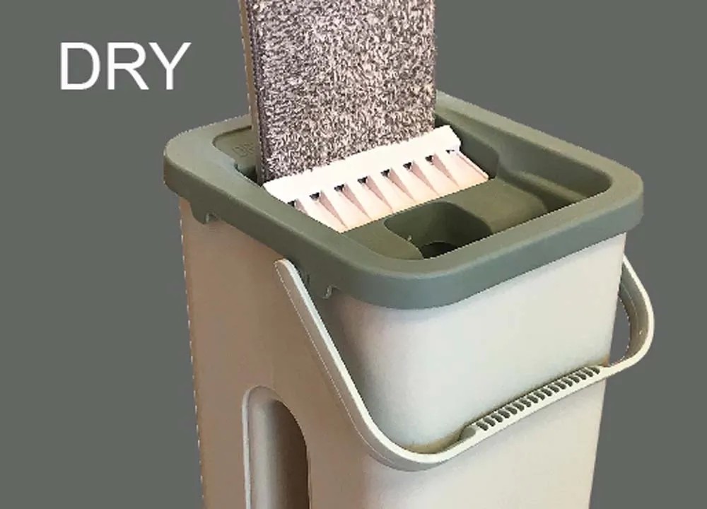 MEGA MOP - Kit Pulizia Con Secchio Doppio E Panno Microfibra