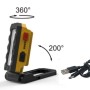 Faro LED da esterno t.b.t. giallo con cavo USB, ruotabile e inclinabile.