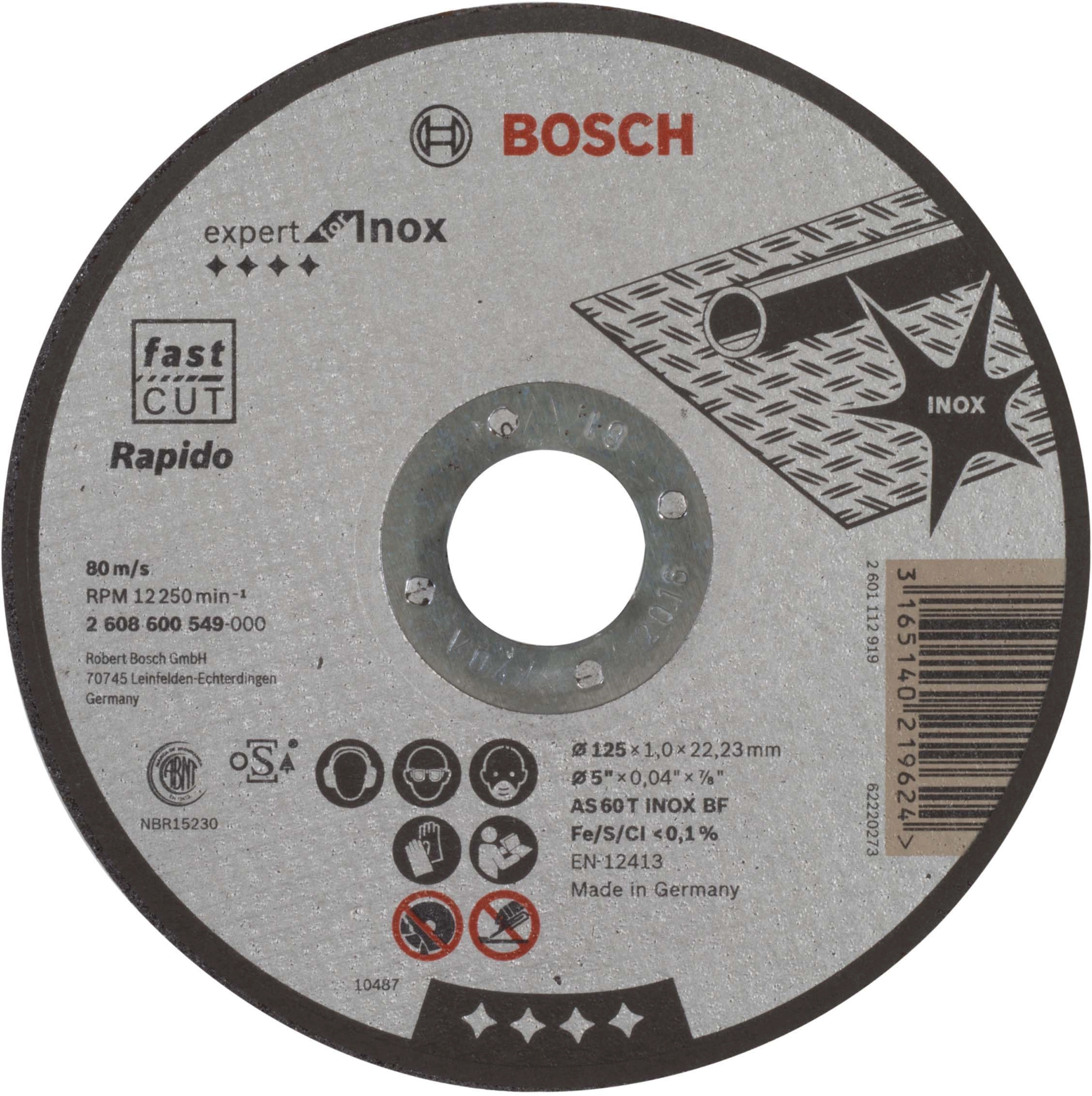 Dischi per smerigliatrice Bosch Rapido Inox Ø 125 mm