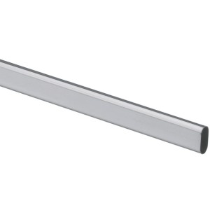 Tubo appendiabiti ovale Hettich, 1200 mm, acciaio, grigio argento, per accessori mobili.