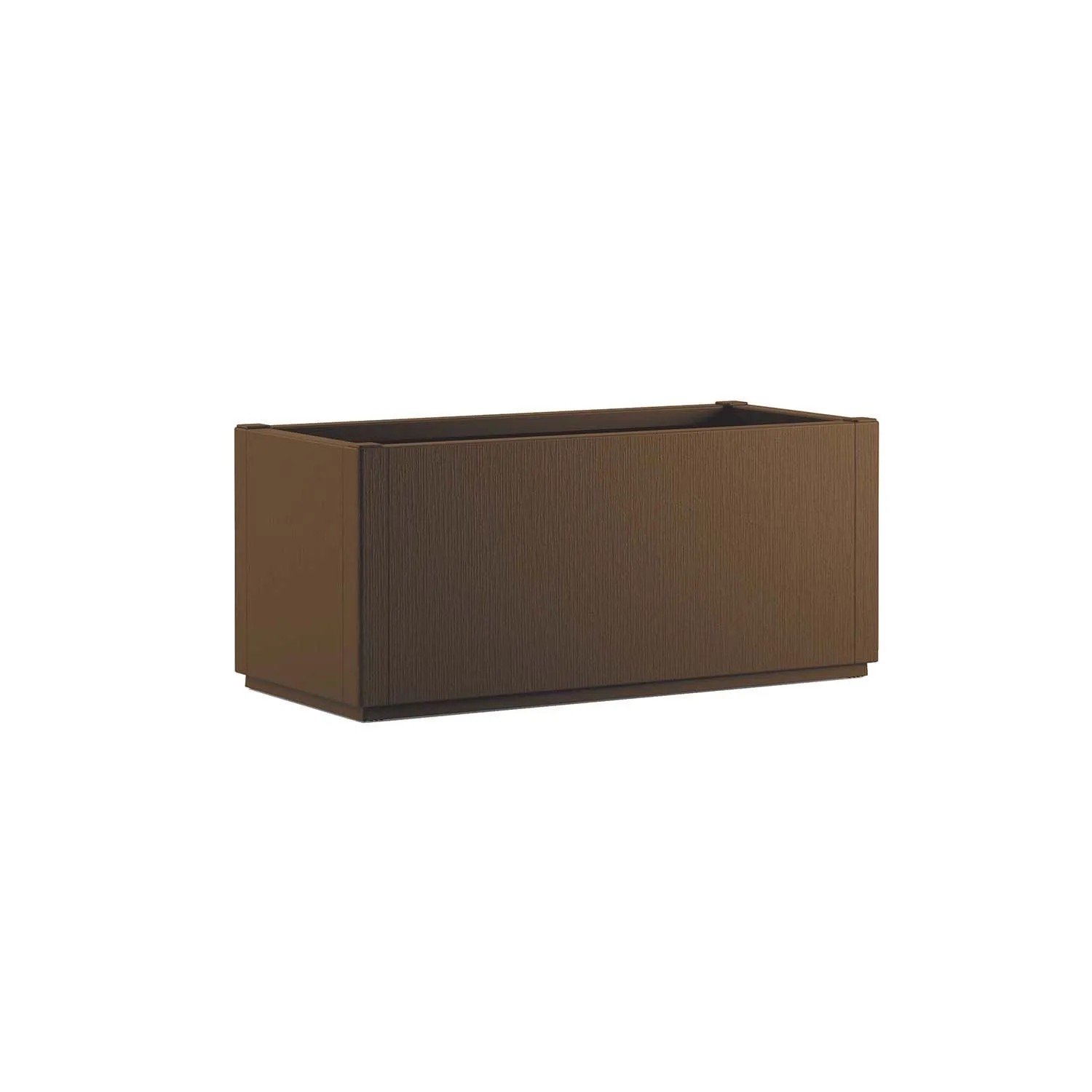 Fioriera Da Balcone Acan Tradineur Con Sottovaso E Supporto Metallico, 8L, Marrone, 40x19,5x17 Cm