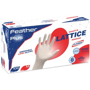 Confezione di guanti monouso Lattice, lattice, taglia M, con polvere, per uso domestico.