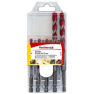 Set di punte universali fischer D-U Hex, 5 pezzi, per trapani.