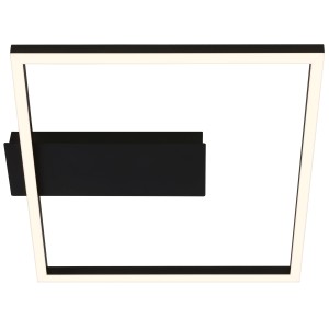 Plafoniere LED moderna t.b.t. con cornice nera e luce integrata.