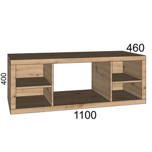 t.b.t. Mobile bagno sospeso effetto legno con vani a giorno per arredo bagno.