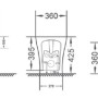 Disegno tecnico del bidet t.b.t. con dimensioni in mm.