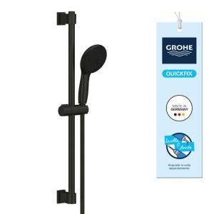 Set doccia Grohe Vitalio Start 110 nero opaco. Doccetta, asta, 2 getti, installazione Quickfix.