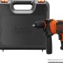 Trapano a percussione Black+Decker in valigetta con punte. Ideale per forare e avvitare.