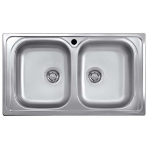 Lavello da incasso 2 vasche 86 cm inox