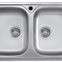 Lavello da incasso 2 vasche 86 cm inox